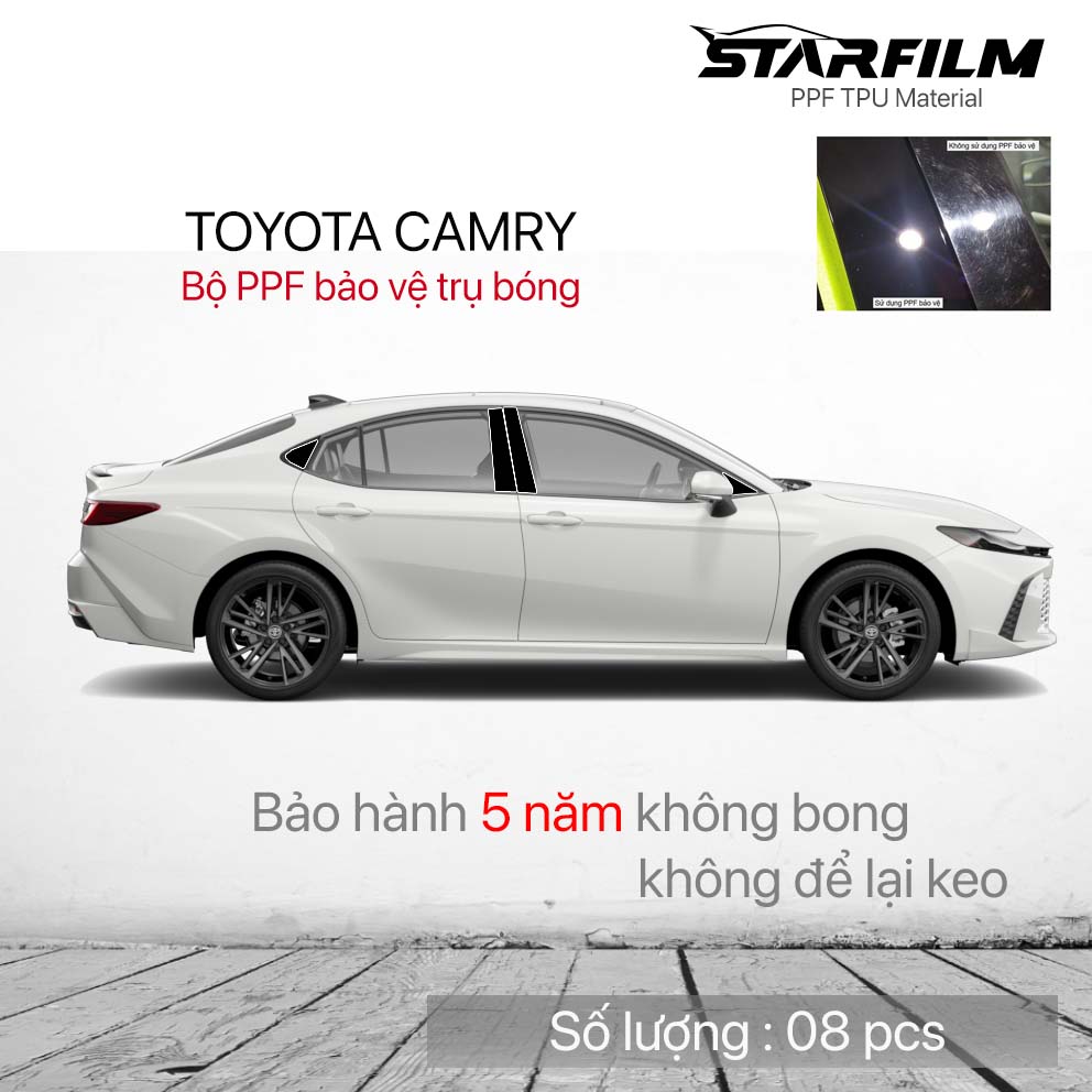 TOYOTA CAMRY 2025 (NEW) bộ PPF bảo vệ chống xước trụ bóng STARFILM